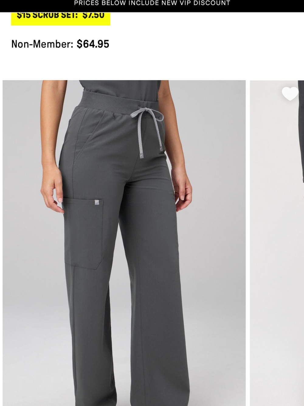 Fabletics High Rise Grey Scrub Pants - Picture 5 of 5